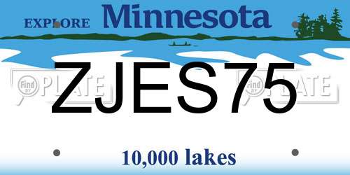 ZJES75 Minnesota License Plate