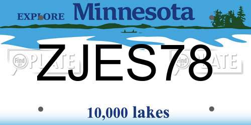 ZJES78 Minnesota License Plate