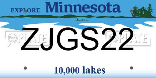 ZJGS22 Minnesota License Plate