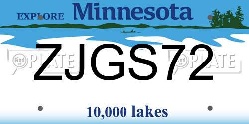 ZJGS72 Minnesota License Plate