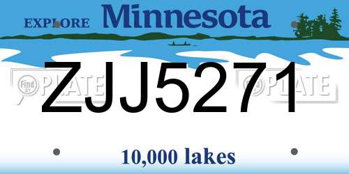 ZJJ5271 Minnesota License Plate