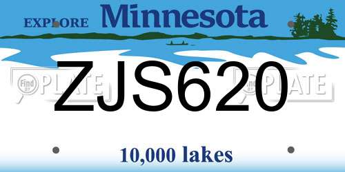 ZJS620 Minnesota License Plate