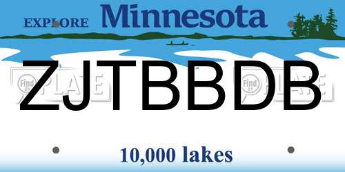 ZJTBBDB Minnesota License Plate