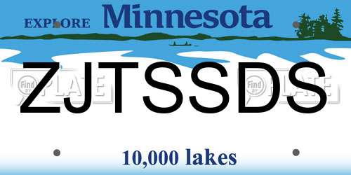 ZJTSSDS Minnesota License Plate