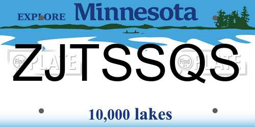 ZJTSSQS Minnesota License Plate