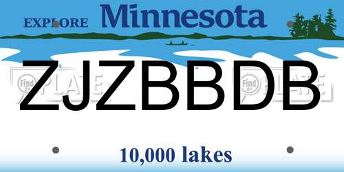 ZJZBBDB Minnesota License Plate