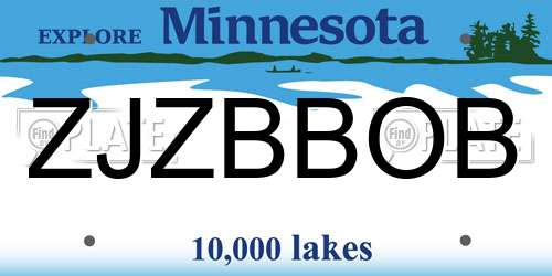 ZJZBBOB Minnesota License Plate
