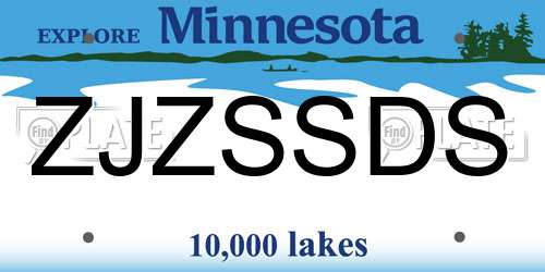 ZJZSSDS Minnesota License Plate