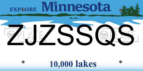 ZJZSSQS Minnesota License Plate