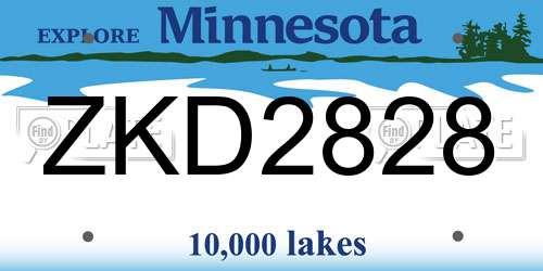 ZKD2828 Minnesota License Plate