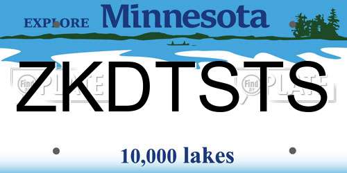 ZKDTSTS Minnesota License Plate