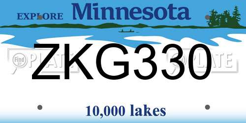 ZKG330 Minnesota License Plate