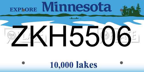 ZKH5506 Minnesota License Plate