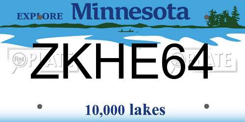 ZKHE64 Minnesota License Plate
