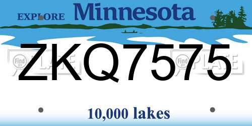 ZKQ7575 Minnesota License Plate