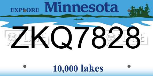 ZKQ7828 Minnesota License Plate
