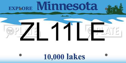 ZL11LE Minnesota License Plate