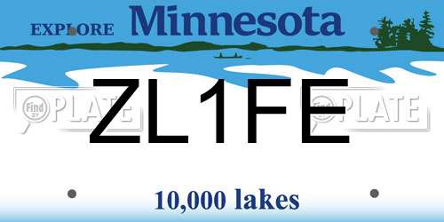ZL1FE Minnesota License Plate