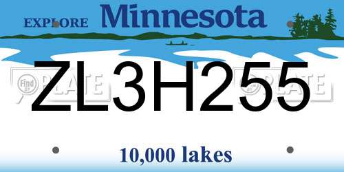 ZL3H255 Minnesota License Plate