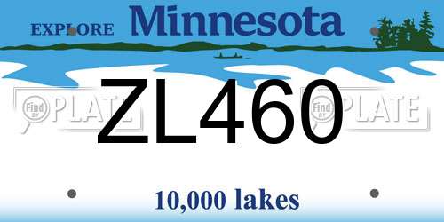 ZL460 Minnesota License Plate