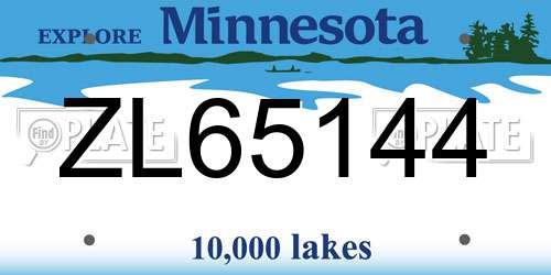 ZL65144 Minnesota License Plate