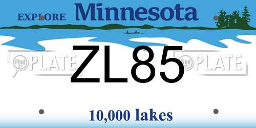 ZL85 Minnesota License Plate