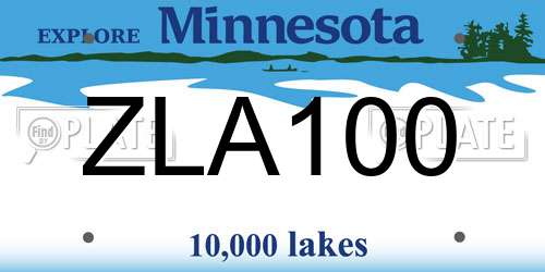 ZLA100 Minnesota License Plate