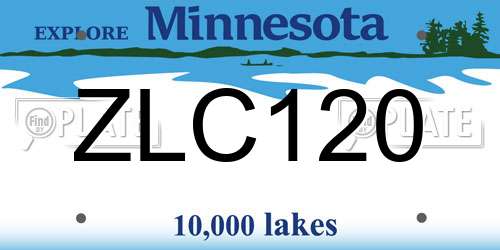 ZLC120 Minnesota License Plate