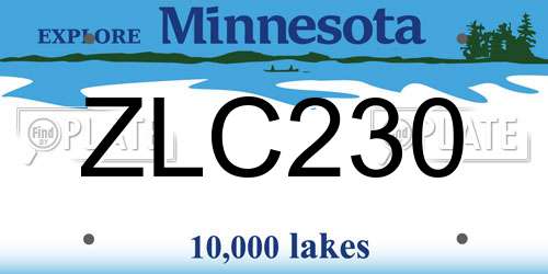 ZLC230 Minnesota License Plate