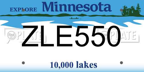 ZLE550 Minnesota License Plate