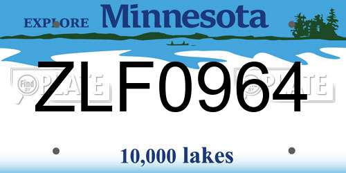 ZLF0964 Minnesota License Plate