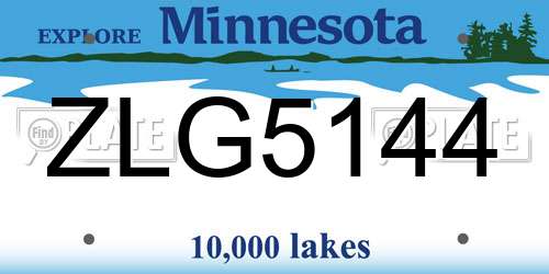 ZLG5144 Minnesota License Plate
