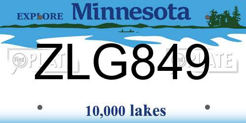 ZLG849 Minnesota License Plate