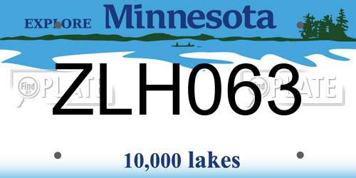 ZLH063 Minnesota License Plate