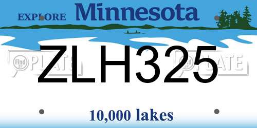 ZLH325 Minnesota License Plate