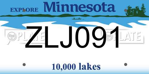 ZLJ091 Minnesota License Plate