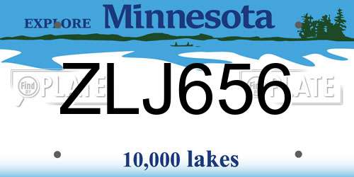 ZLJ656 Minnesota License Plate