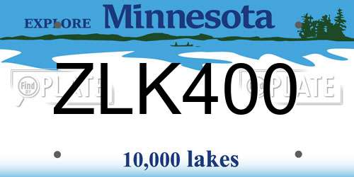 ZLK400 Minnesota License Plate