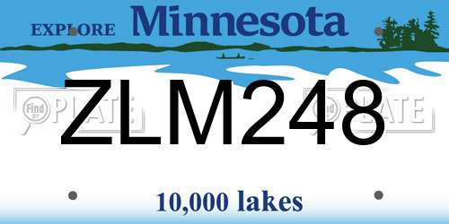 ZLM248 Minnesota License Plate
