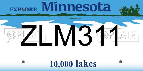 ZLM311 Minnesota License Plate