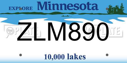 ZLM890 Minnesota License Plate