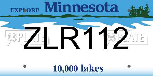 ZLR112 Minnesota License Plate