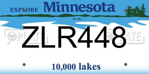 ZLR448 Minnesota License Plate