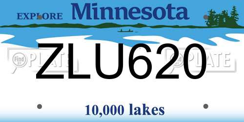 ZLU620 Minnesota License Plate