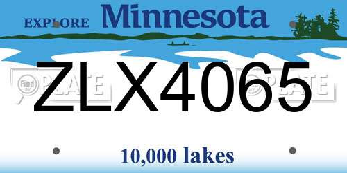 ZLX4065 Minnesota License Plate