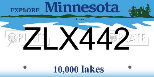 ZLX442 Minnesota License Plate