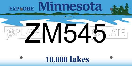 ZM545 Minnesota License Plate