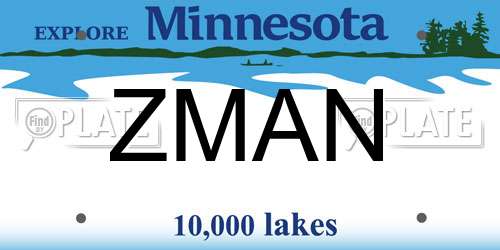 ZMAN Minnesota License Plate
