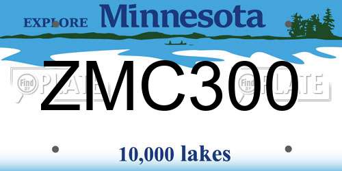 ZMC300 Minnesota License Plate