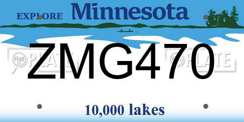 ZMG470 Minnesota License Plate